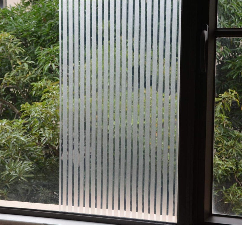 VSUDO 2 Rolls 35.4" by 78.7" Privacy Window Film, Frosted Stripe Pattern Window Tint, Static Cling Window Glass Sticker for Home (38.75 Sq. Ft Total) - Image 3